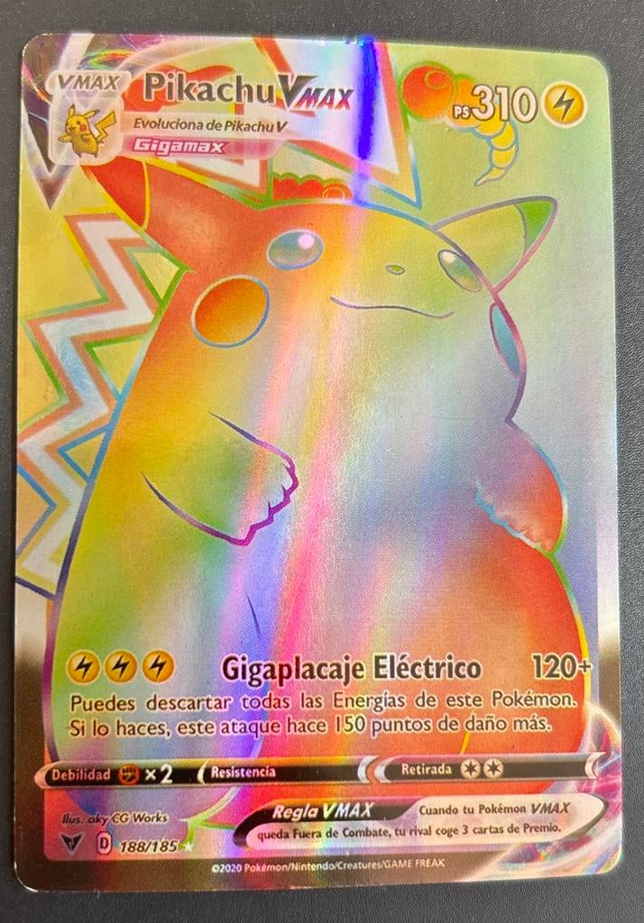 Pikachu VMAX Rainbow (Secret Rare) 188/185 – Pokémon kaart, Hobby en Vrije tijd, Verzamelkaartspellen | Pokémon, Ophalen of Verzenden