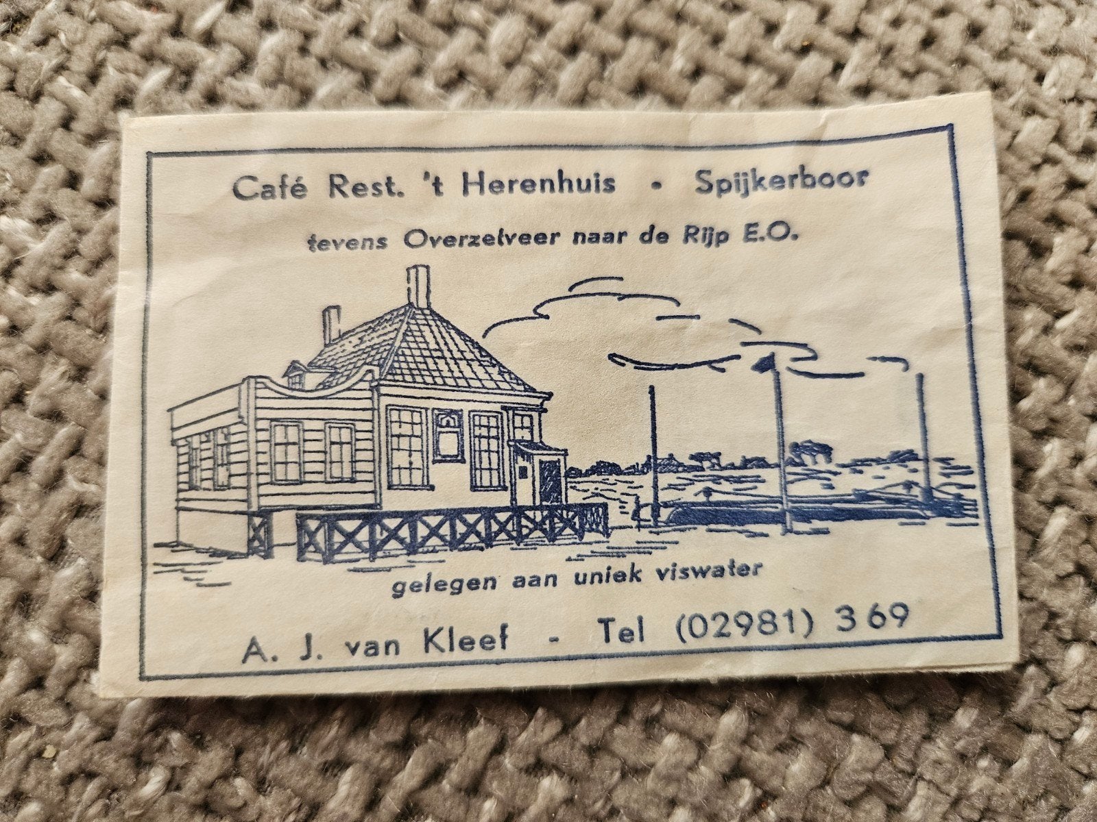 Café Rest. 't Herenhuis Spijkerboor, Ophalen of Verzenden