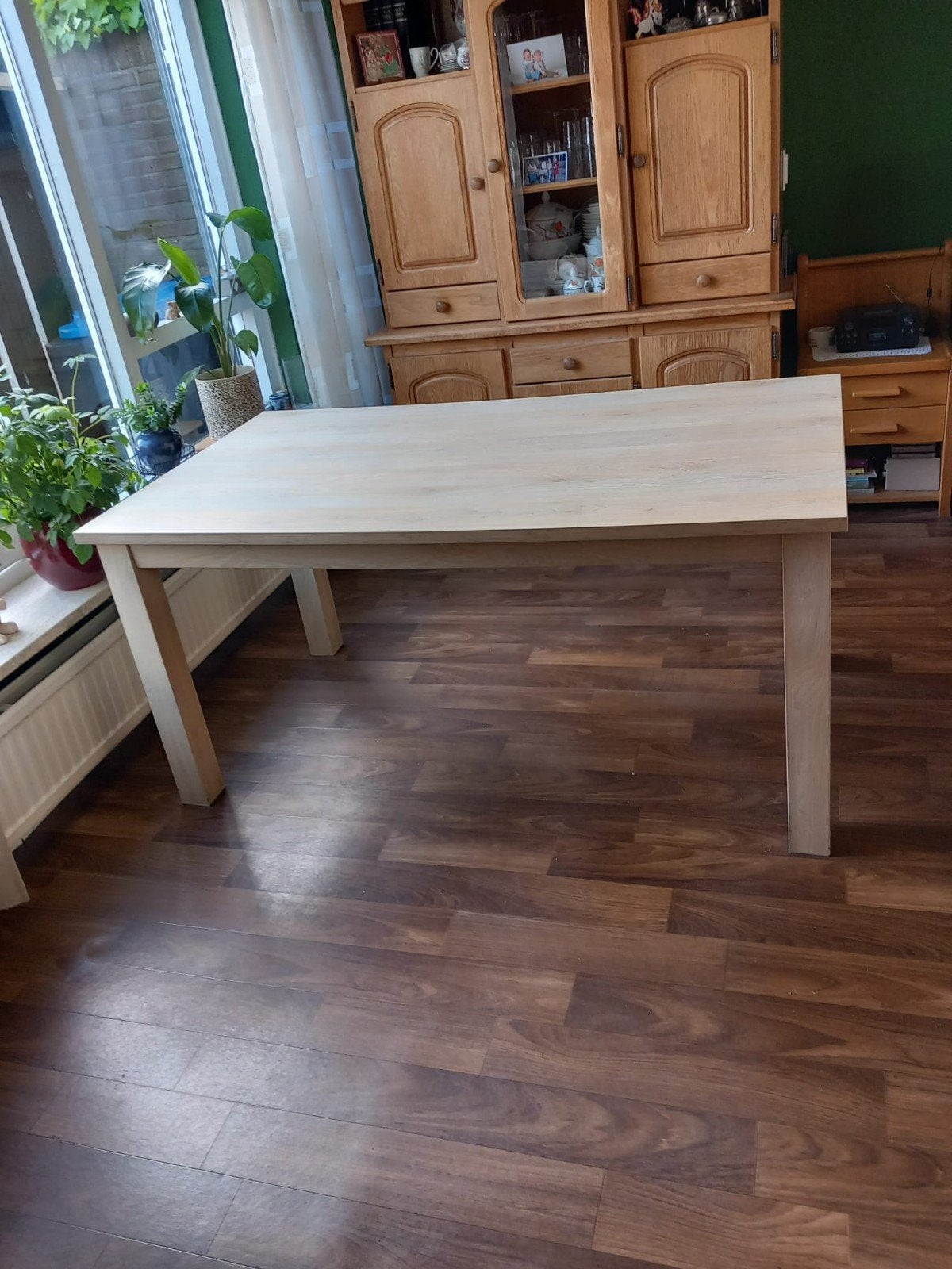 Mooie, grote en stevige eettafel - perfecte staat, Zo goed als nieuw, 150 tot 200 cm, Vier personen, Rechthoekig