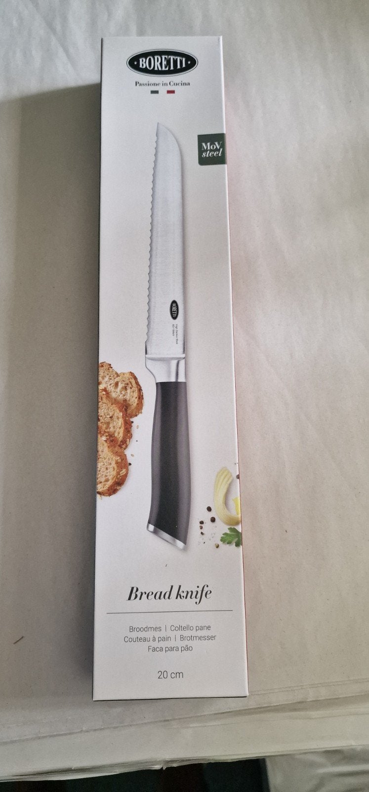 Ah boretti mes messenset messen broodmes nieuw bestek, Los bestek, Nieuw, Ophalen of Verzenden, Rvs of Chroom