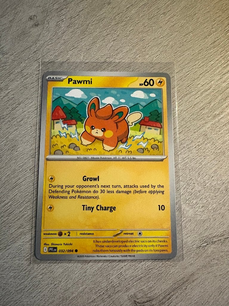 Pawmi 032/094 Phantasmal Flames - Pokémon Kaart, Ophalen of Verzenden, Nieuw, Losse kaart