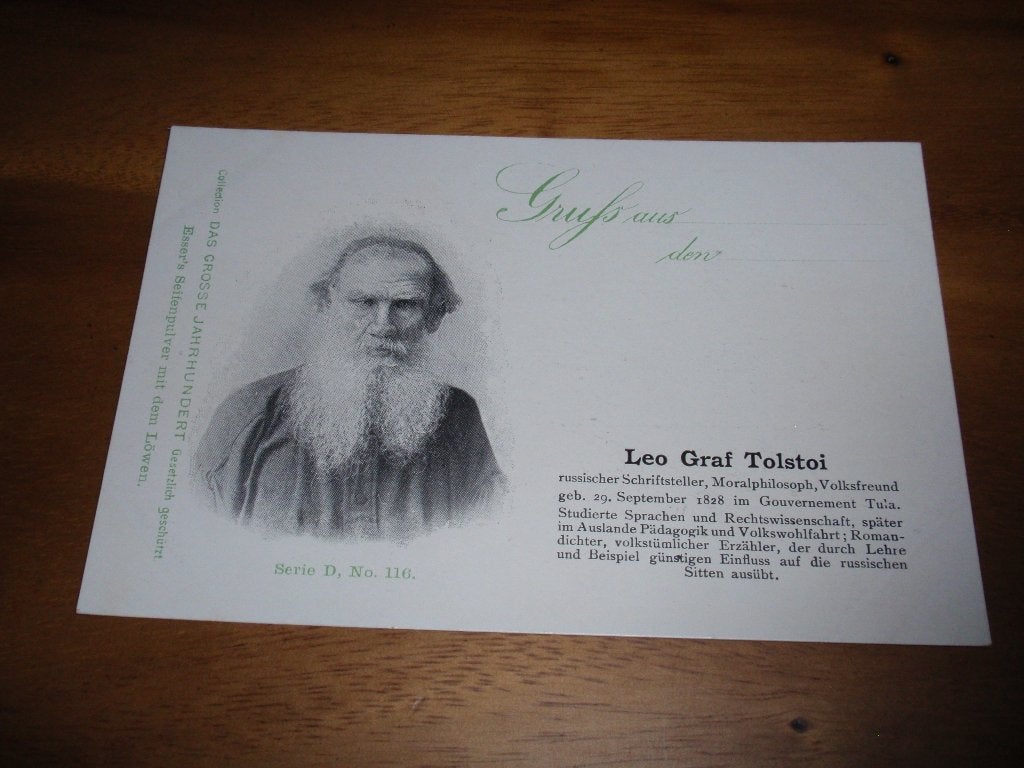 Leo Graf Tolstoi Schrijver, Verzenden, Voor 1920, Ongelopen, Sterren en Beroemdheden