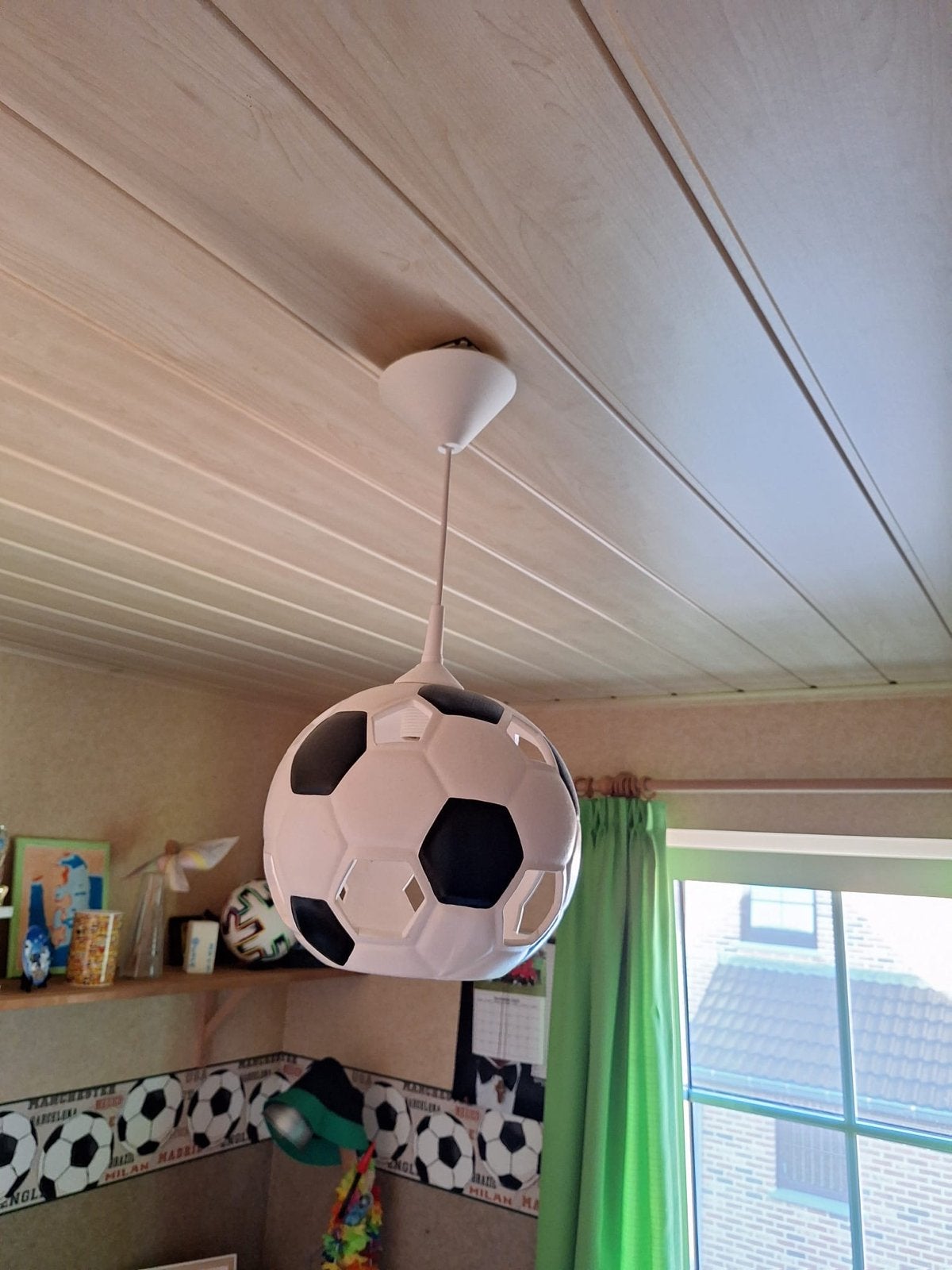 Voetbal Lamp Plafondlamp Kinderkamer, Ophalen, Gebruikt, Overige materialen