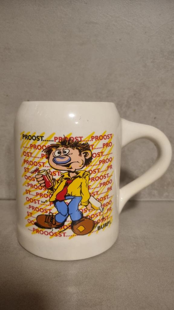 Cartoon “dronken man” met PROOST / BURP! Bierpul, Ophalen of Verzenden