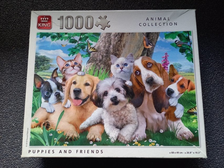 * Puzzel King Puppies and Friends 1000 st *, Ophalen of Verzenden, 500 t/m 1500 stukjes, Gebruikt, Legpuzzel