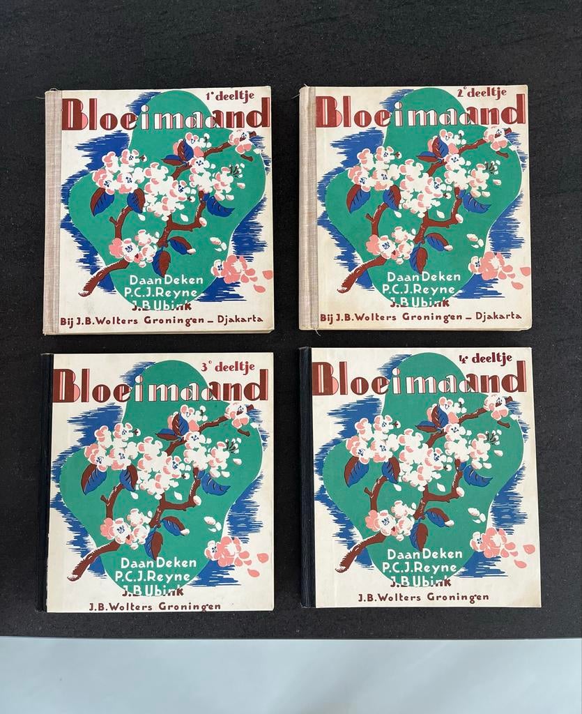 4 delen Bloeimaand: Ouderwetse leesboekjes lagere school, Verzenden, Gelezen, Fictie algemeen