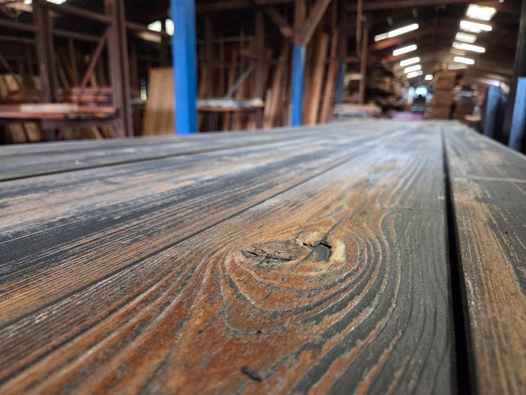 Gebruikte planken Thermo Vuren L 480 cm - Zwart geborsteld, Tuin en Terras, Ophalen of Verzenden, Gebruikt, 250 cm of meer, Planken