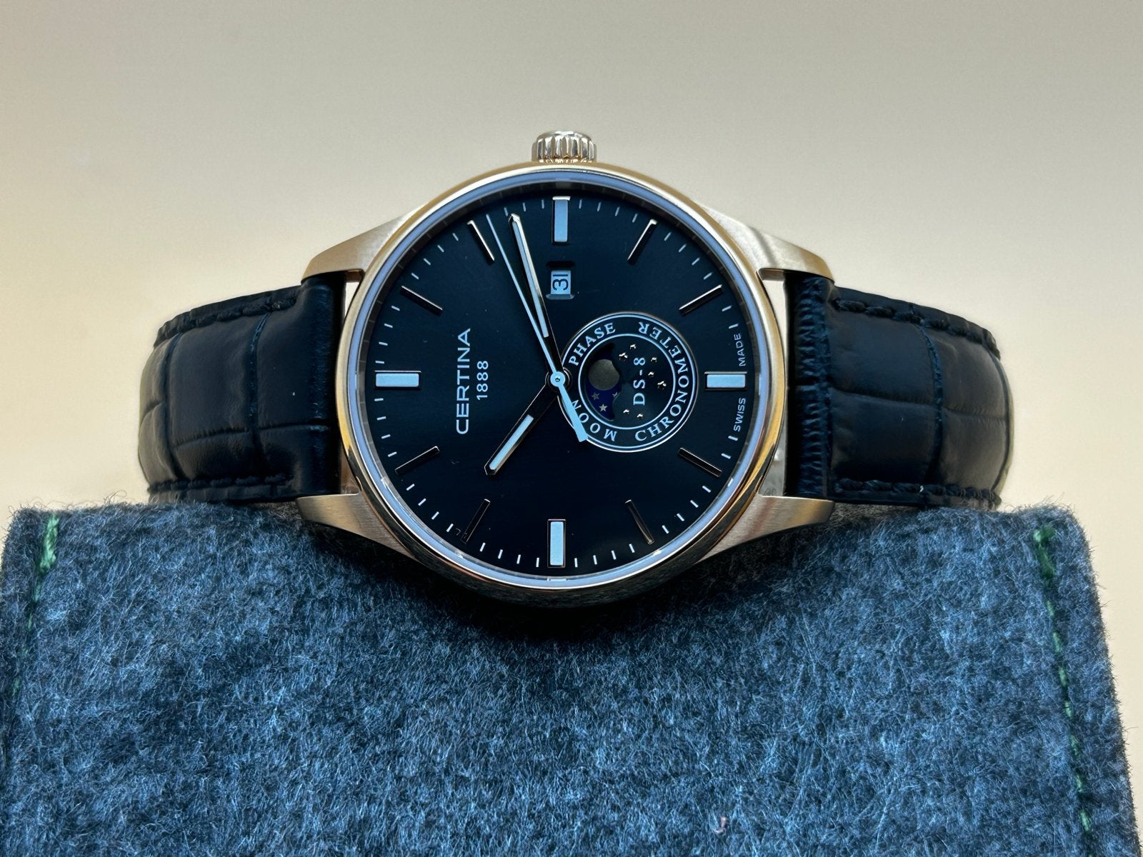 Certina DS-8 Moon Phase Chronometer Herenhorloge, Ophalen of Verzenden, Waterdicht, Zo goed als nieuw