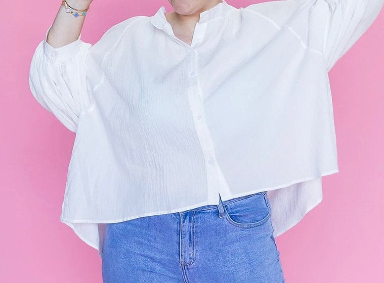 Witte blouson / wijde blouse *~~nieuw~~*, Kleding | Dames, Blouses en Tunieken, Verzenden, Nieuw, Maat 38/40 (M), Wit