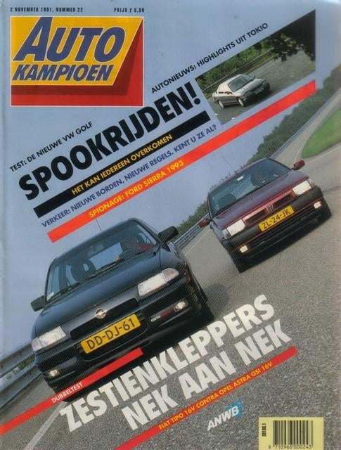 Autokampioen 22 1991 : Fiat Tipo 16V - Opel Astra GSI - Ford, Ophalen of Verzenden, Gelezen, Algemeen