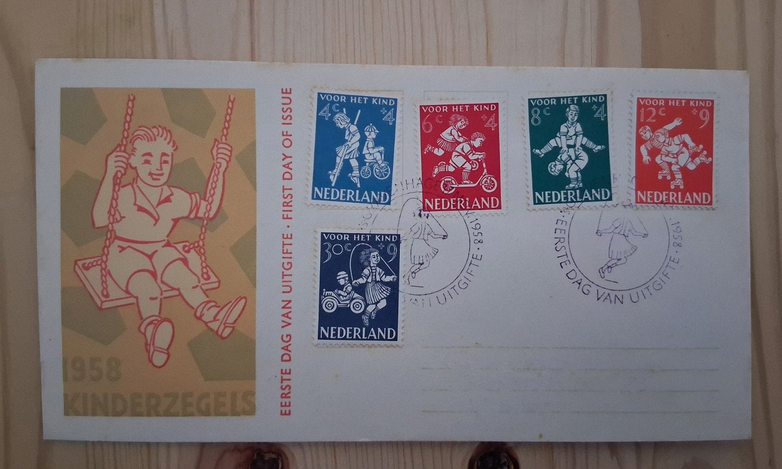 Eerste Dag van Uitgifte 1958 Kinderzegels - Gesloten Klep, Postzegels en Munten, Postzegels | Eerstedagenveloppen, Ophalen of Verzenden