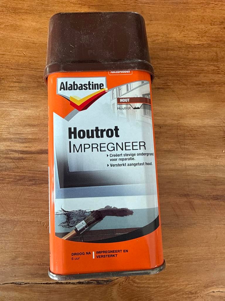 Alabastine Houtrot Impregneer - 250 ml, Doe-het-zelf en Verbouw, Bruin, Nieuw, Beits, Ophalen of Verzenden