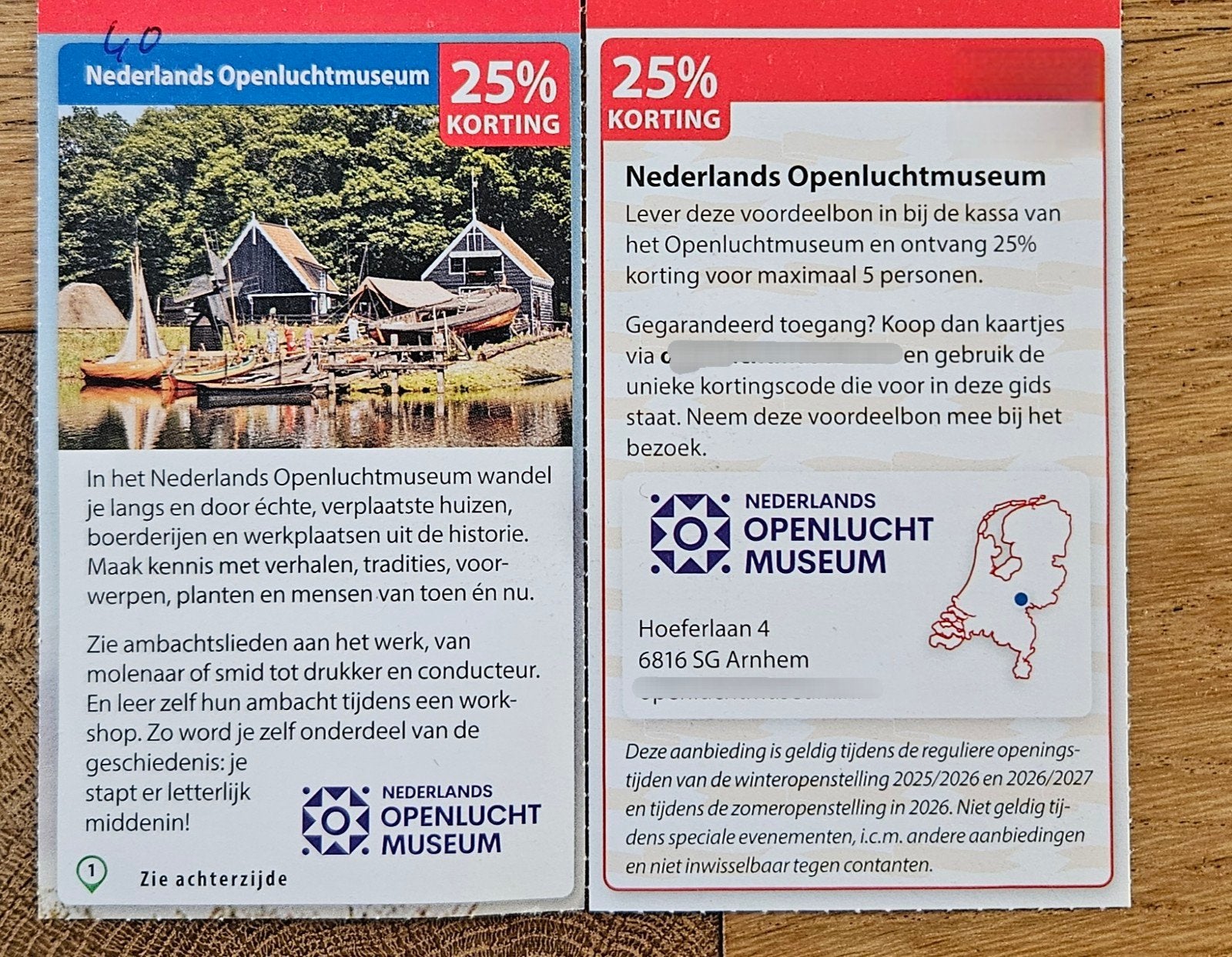 Nederlands Openluchtmuseum 25% korting voor max 5 personen., Tickets en Kaartjes