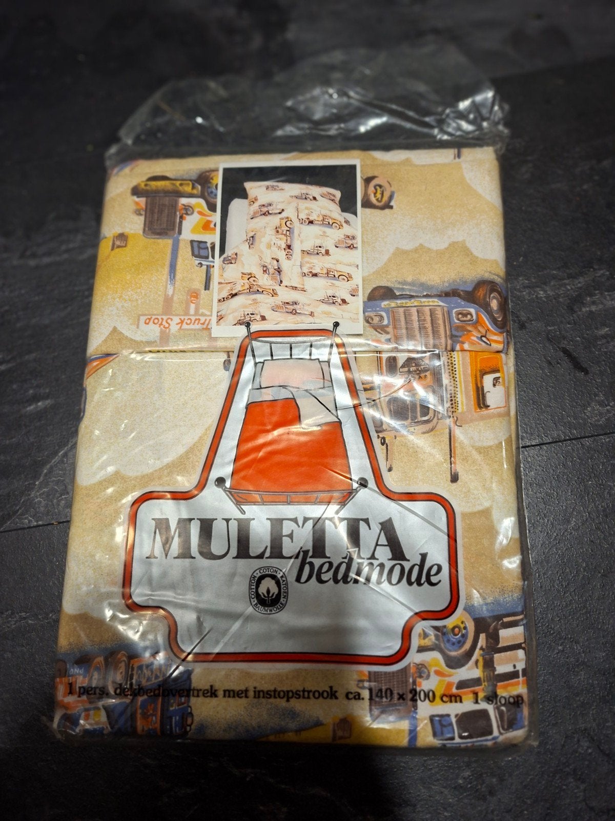 Muletta bedmode vintage auto truck stop dekbedovertrek nieuw, Ophalen of Verzenden, Nieuw