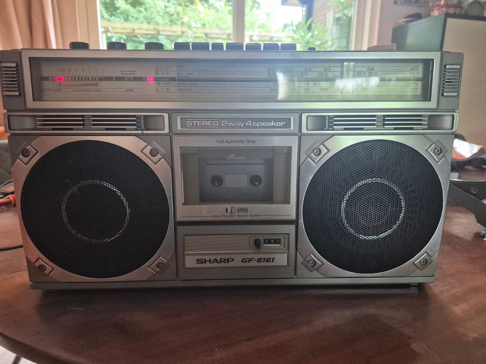 Sharp GF 6161 Gettoblaster - Vintage Radio Cassette Speler, Ophalen of Verzenden, Gebruikt, Radio