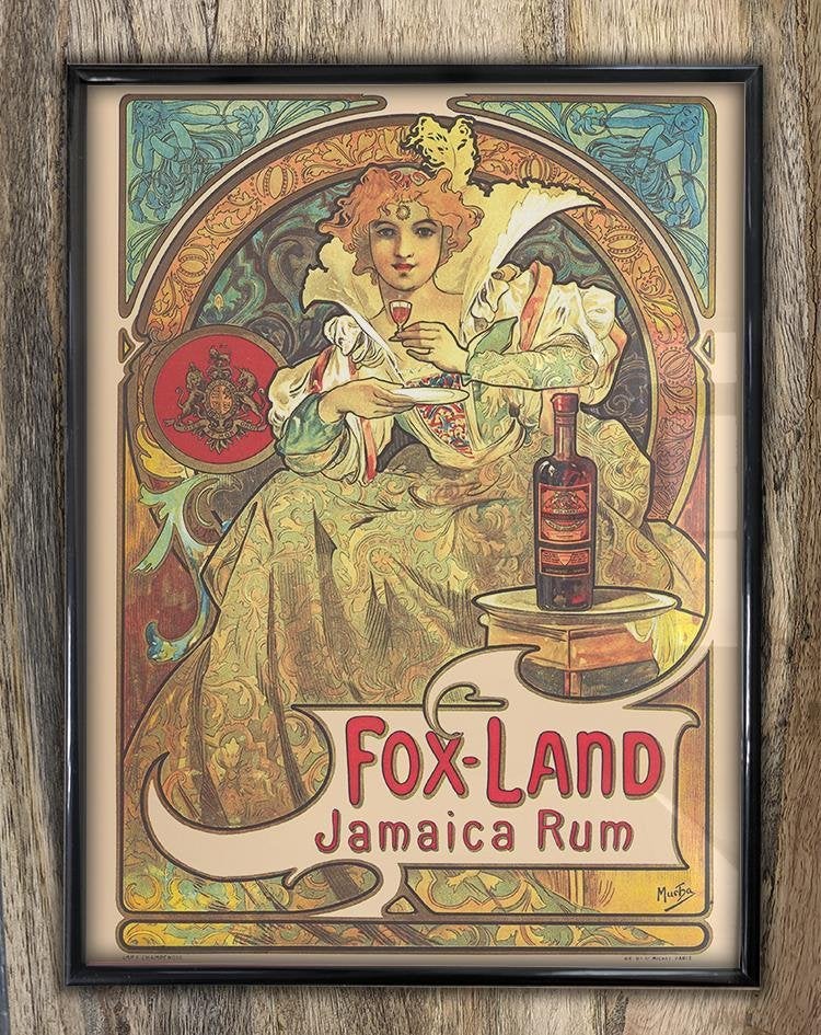 ALPHONSE MUCHA Fox-Land Rum Jugendstil Poster in Lijst, Verzenden