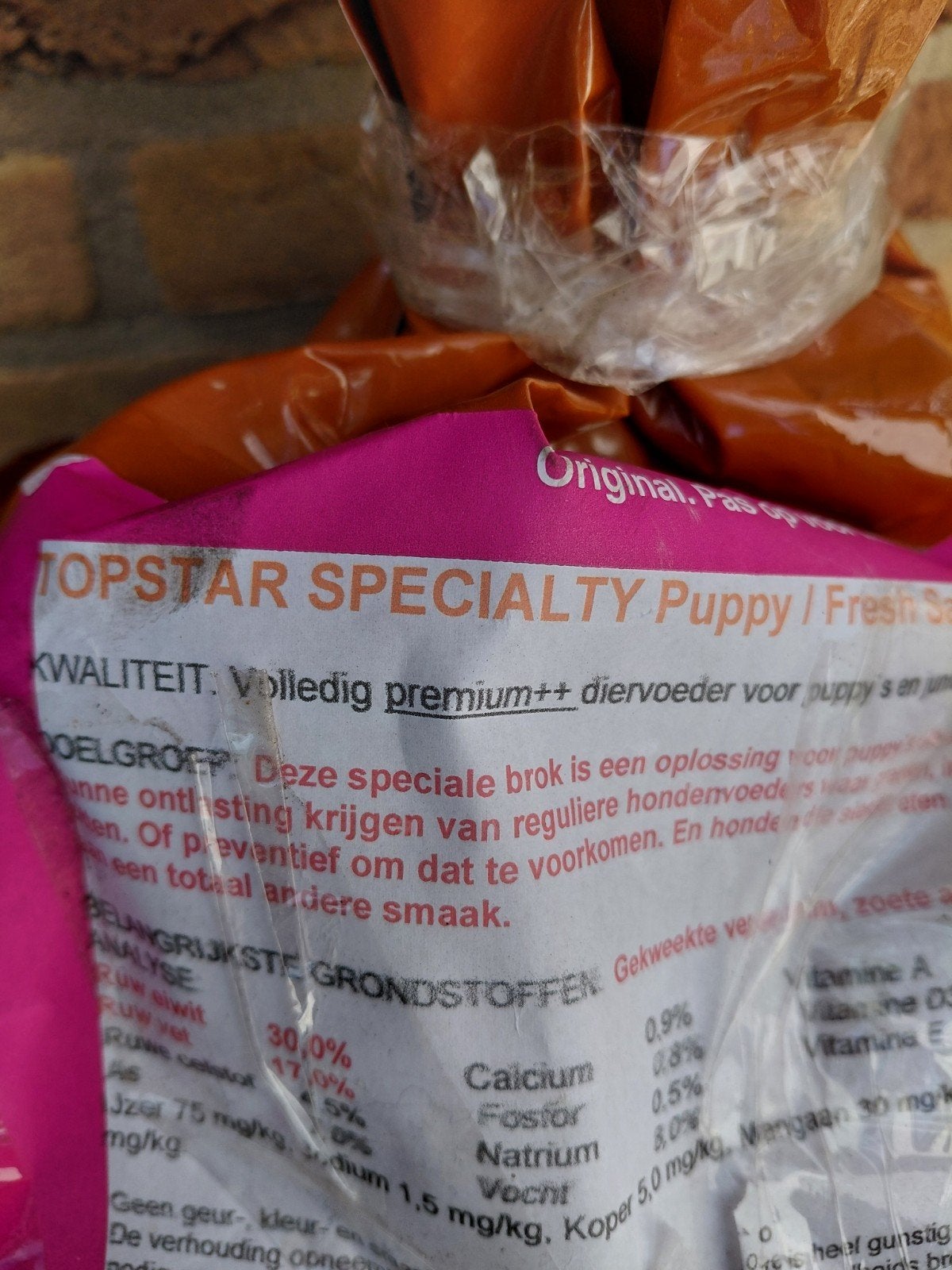 grote zak puppyvoer Topstar, Dieren en Toebehoren, Ophalen, Hond