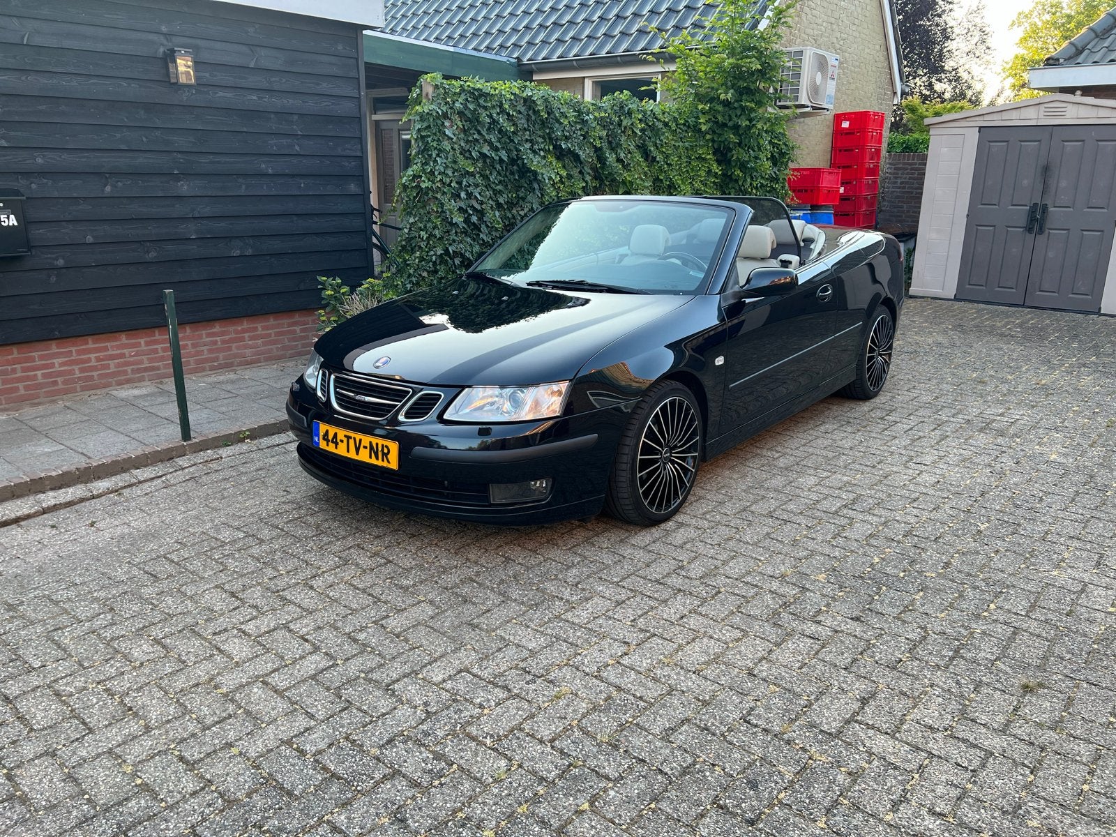 Saab 9-3 2.0 Turbo Cabriolet AUT 2007 Zwart, Auto's, 1998 cc, 4 stoelen, Zwart, Grijs