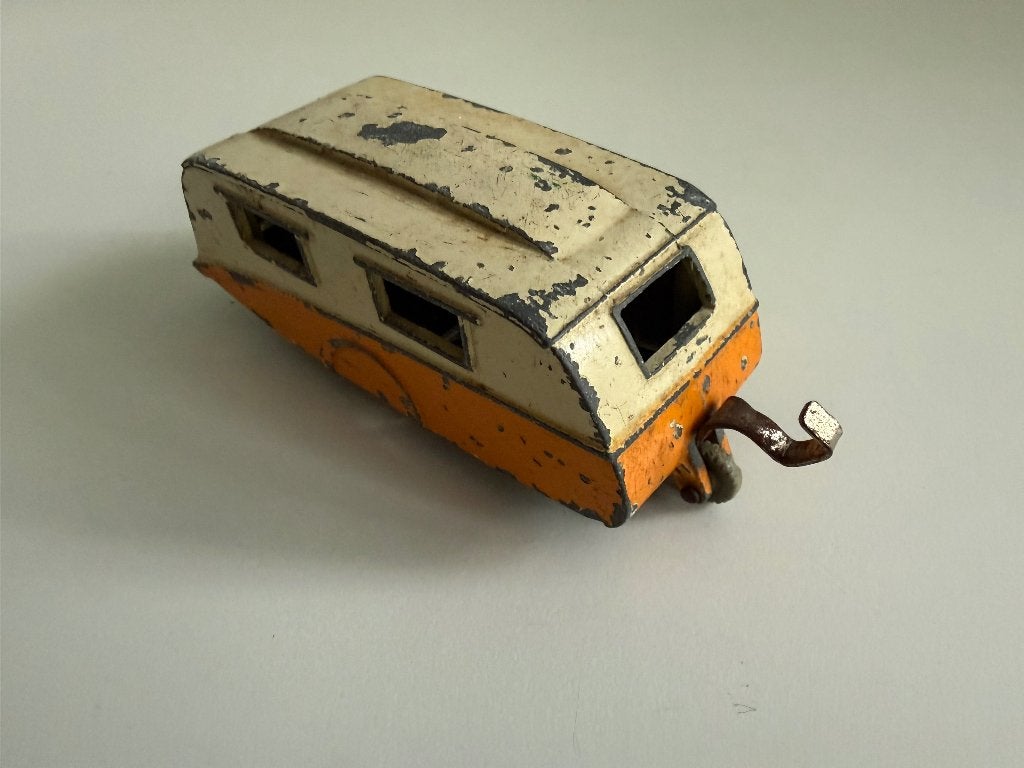 Vintage Meccano Dinky Toys no. 90 caravan (wit/oranje), Ophalen of Verzenden, Gebruikt, Auto, Dinky Toys