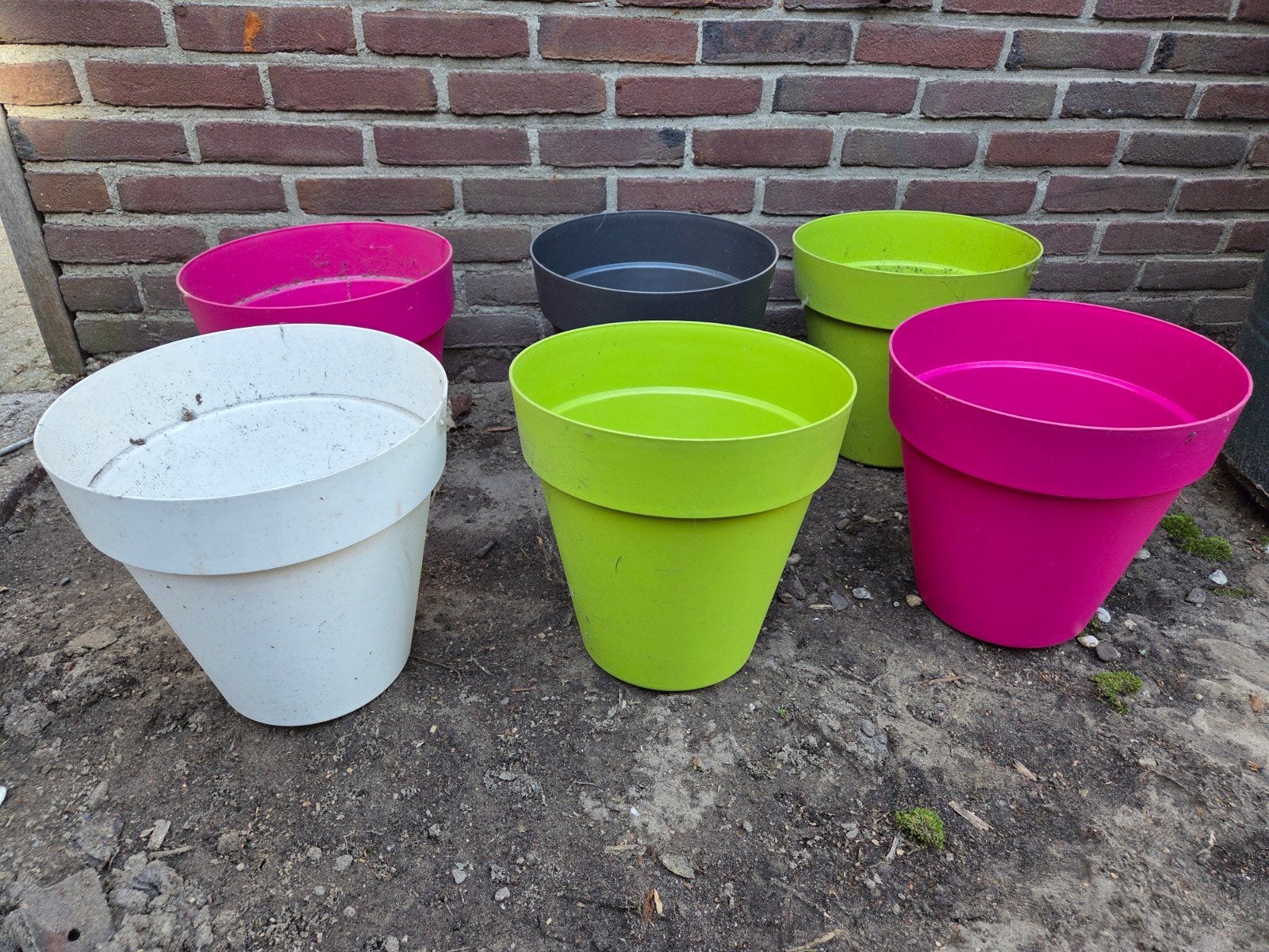 6 bloempotten RIO 29cm, Tuin en Terras, Ophalen, Kunststof, Gebruikt, Minder dan 30 cm