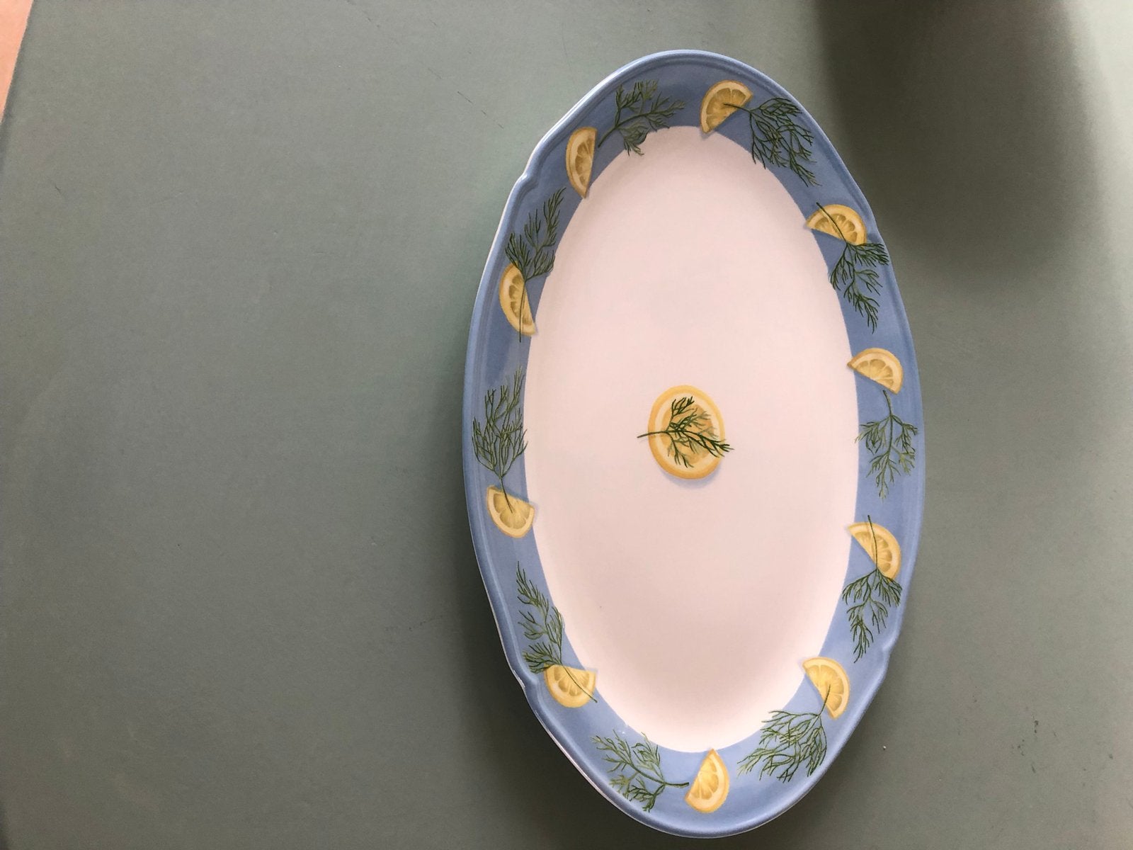 Gien servies Belle Île 2 ovale borden 30 x 21 cm, Ophalen of Verzenden