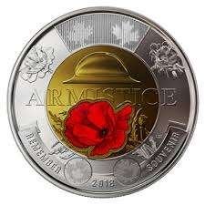 Canada - 2 Dollar 2018 - Color Armistice - Circulated, Ophalen of Verzenden, Noord-Amerika, Losse munt