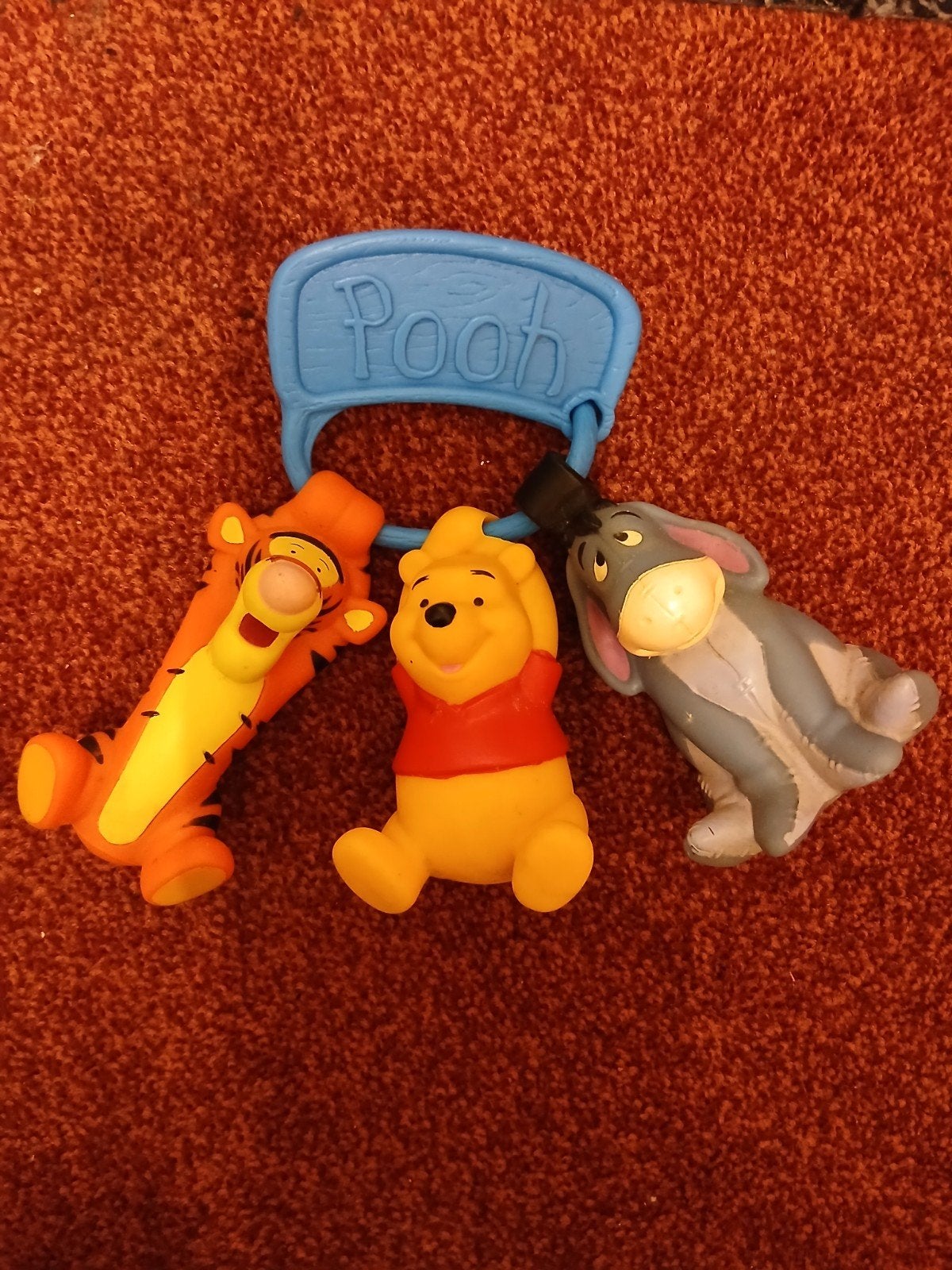 Winnie de Poeh rammelaar met Teigetje en Iejoor, Ophalen of Verzenden, Winnie de Poeh of vrienden, Gebruikt