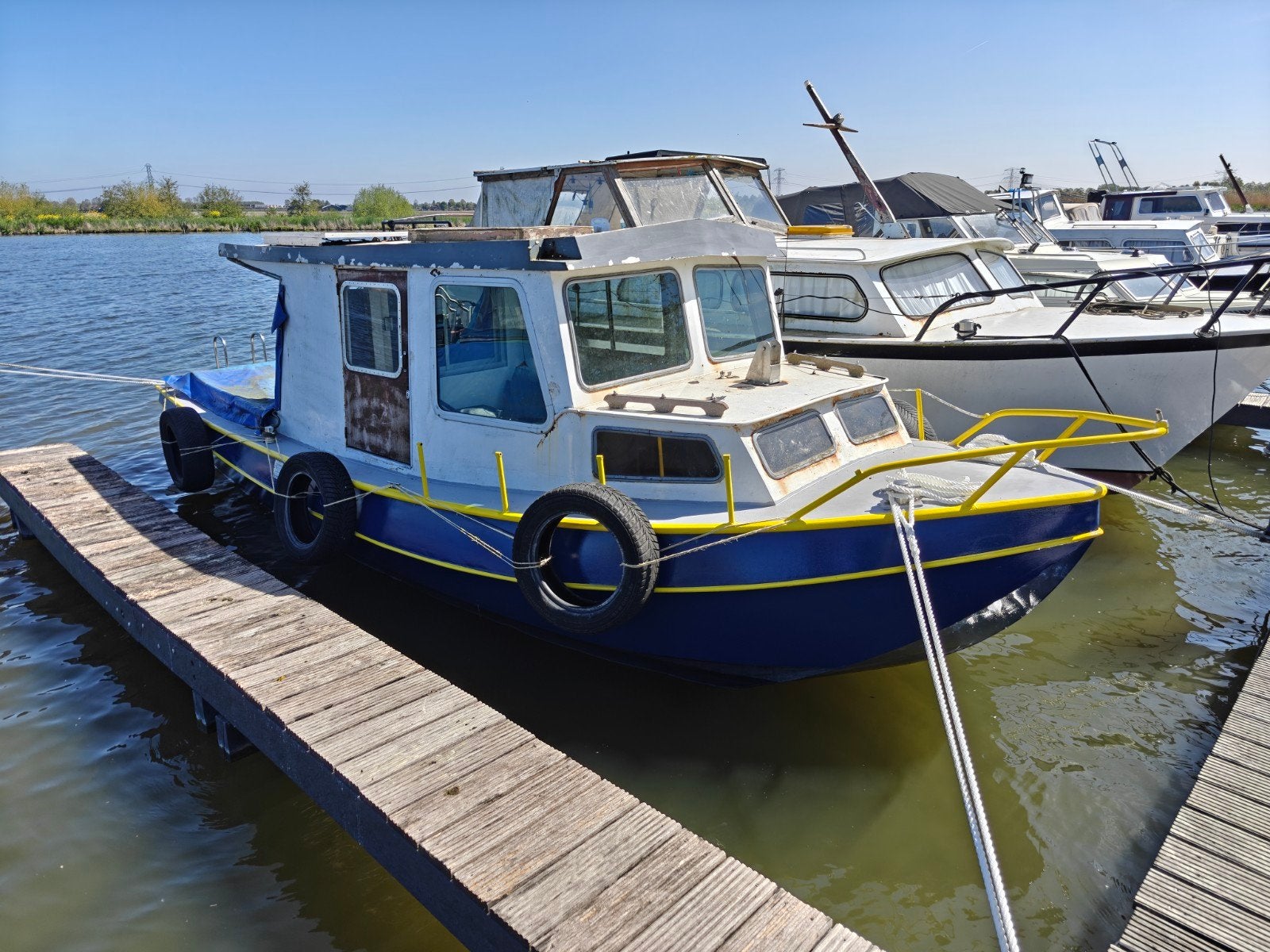Tukkervlet / Sleepvlet met Mercedes OM616 dieselmotor, Watersport en Boten, Motorboten en Motorjachten, Gebruikt, Diesel, 85 cm
