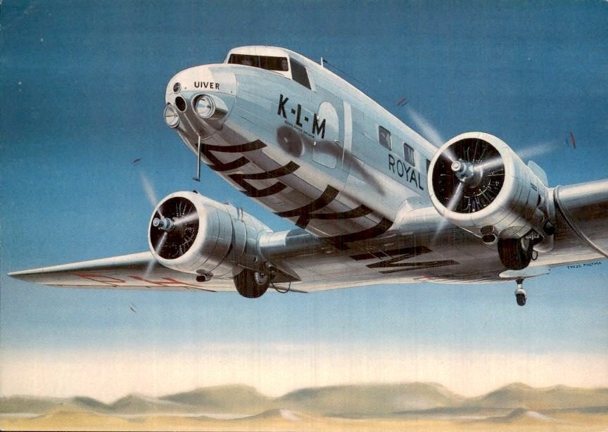 Amsterdam - KLM - De Uiver - 1934/1984 - 5 kaarten, Verzamelen, Ansichtkaarten | Nederland, Verzenden, 1920 tot 1940, Ongelopen