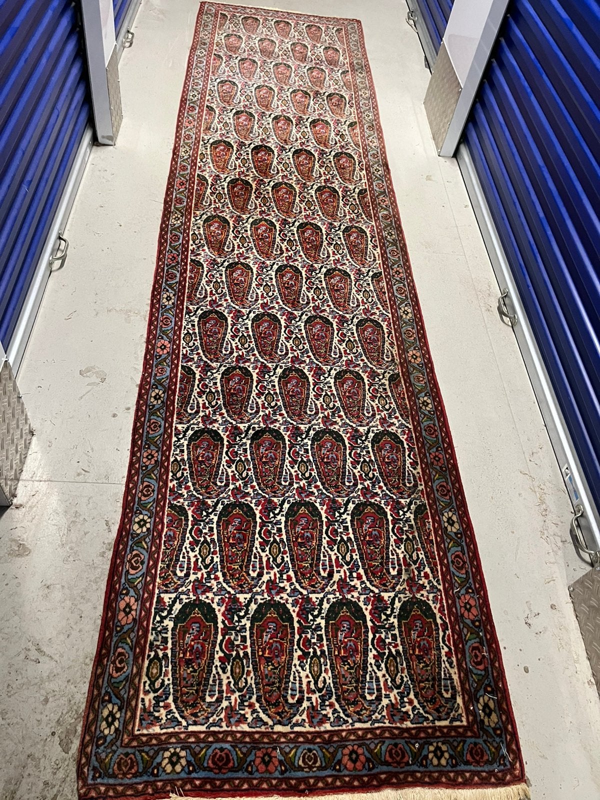 Perzische tapijt handgemaakte Loper 380x92,, Ophalen, 200 cm of meer, 50 tot 100 cm, Zo goed als nieuw