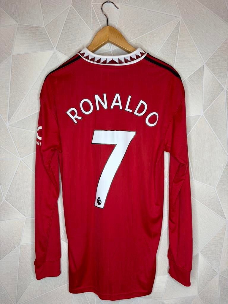 Manchester United Thuis 2022/2023 Ronaldo, Sport en Fitness, Voetbal, Maat M, Ophalen of Verzenden, Zo goed als nieuw, Shirt
