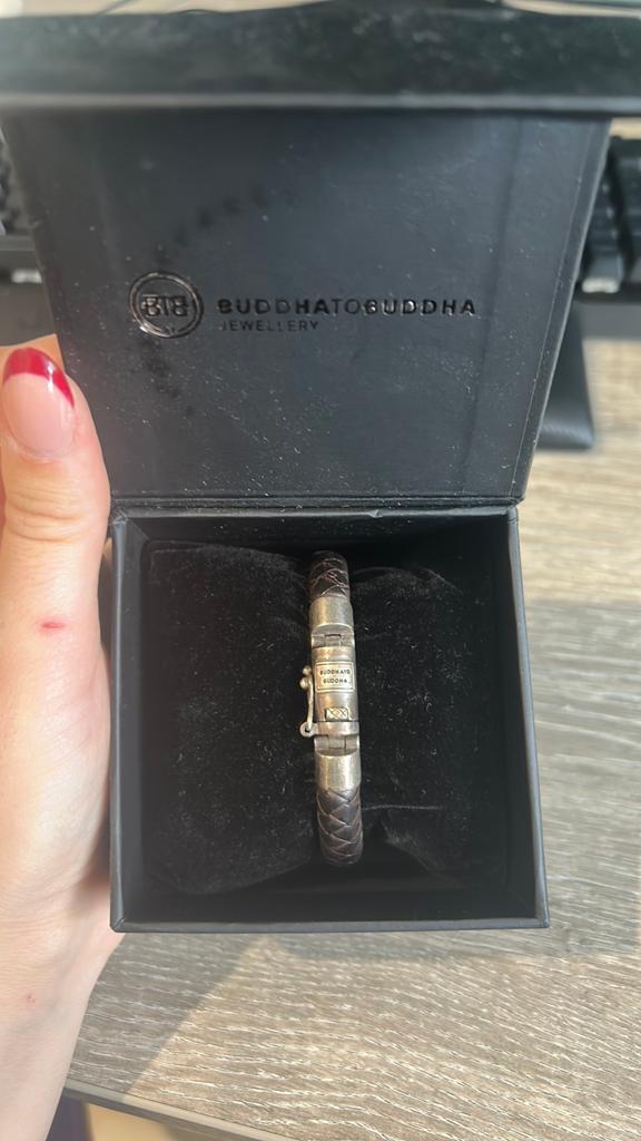 BuddhatoBuddha mannen armband small, Ophalen of Verzenden, Nieuw, Zilver