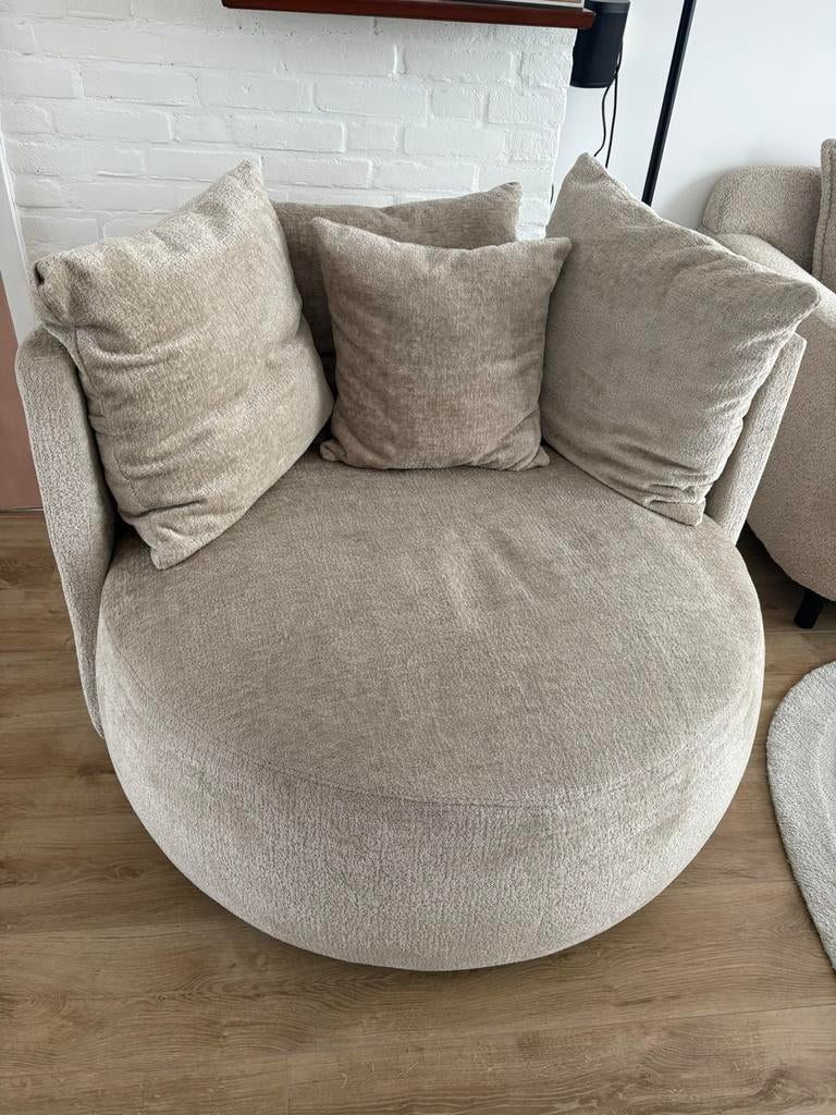 Loveseat Zanette beige draaibaar 115cm, Huis en Inrichting, Ophalen, Tweepersoons, 75 tot 100 cm, Zo goed als nieuw