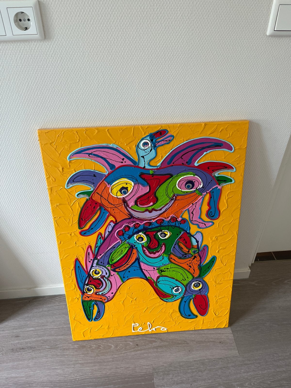 Peko schilderij - Kleurrijk en uniek kunstwerk voor aan de w, Ophalen