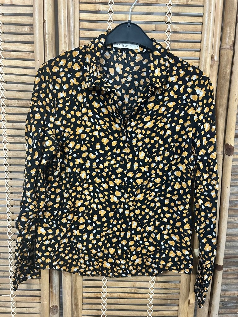 My Jewellery animal print blouse zwart okergeel S 36, My Jewellery, Meerkleurig, Ophalen of Verzenden, Zo goed als nieuw