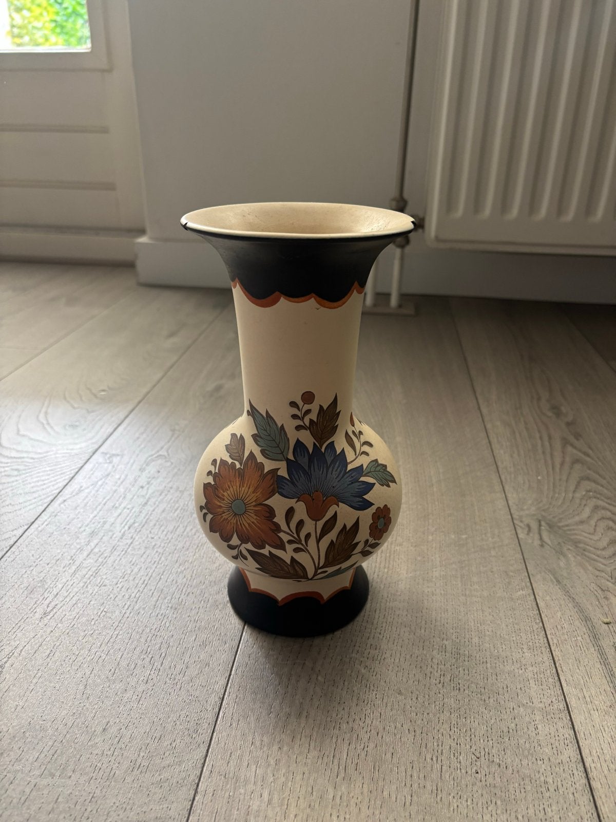 Antieke Flora Gouda Plaatje Vaas - Handwerk 1892, Ophalen of Verzenden