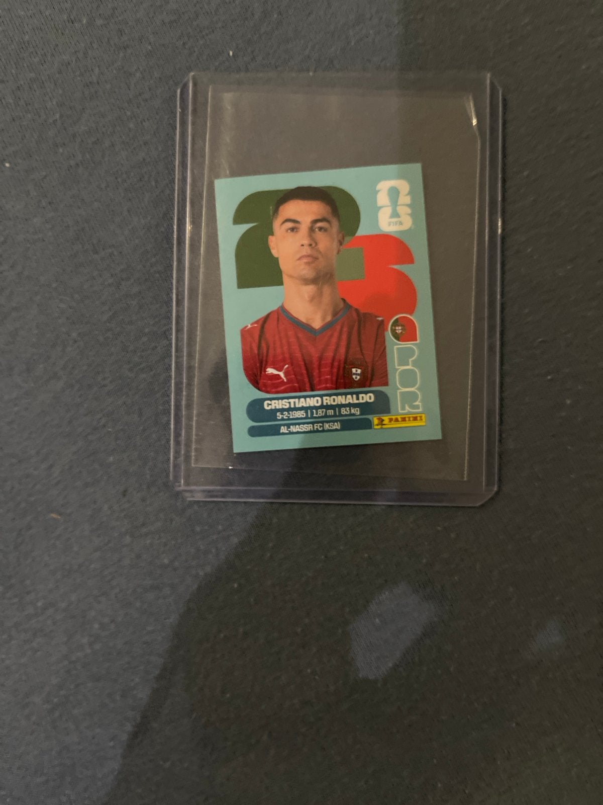 Cristiano Ronaldo Panini FIFA 2023 Voetbalkaart, Ophalen of Verzenden, Zo goed als nieuw, Speelkaart(en)