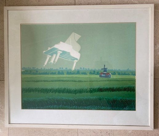 Muziek - een vleugel die vliegt 1978 - Jurjen Fontein (1949, Antiek en Kunst, Ophalen of Verzenden
