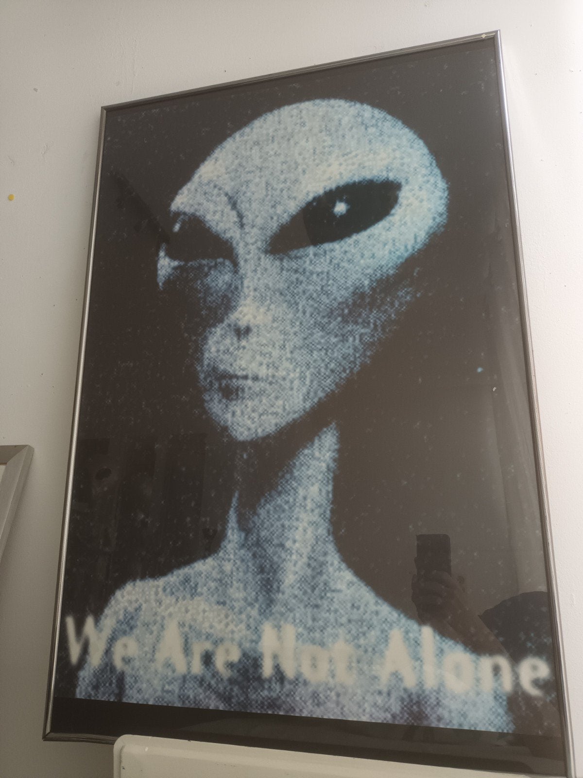 Alien poster met lijst - "We Are Not Alone", Ophalen, Gebruikt, Foto of Poster, 75 – 100