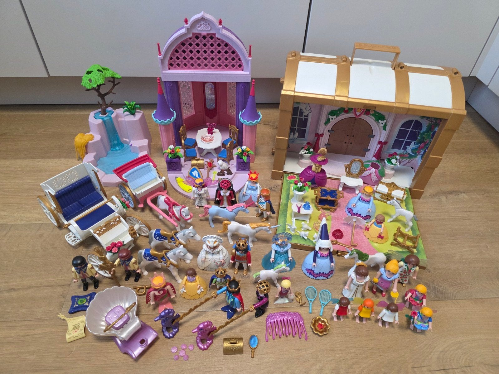 Playmobil grote prinsessen set, koffer, koets, paleis etc, Ophalen of Verzenden, Gebruikt