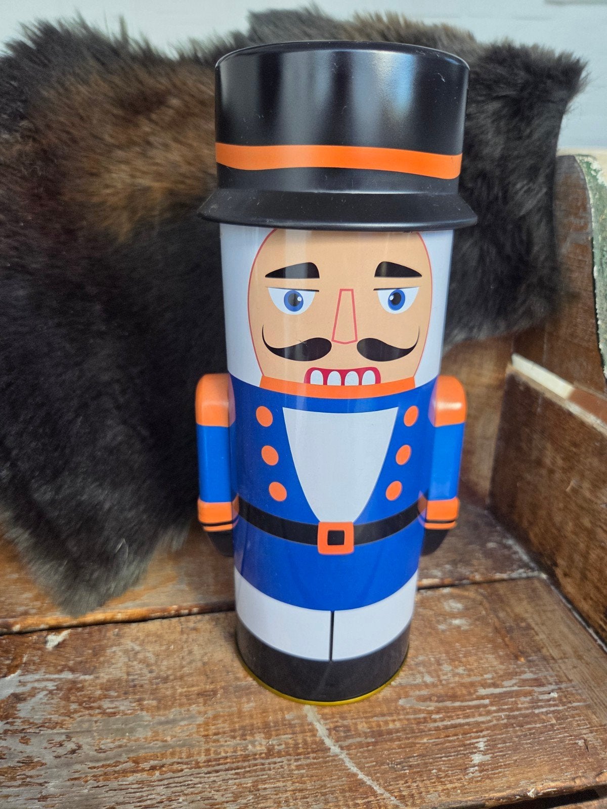 Koektrommel Notenkraker - Decoratieve Opbergdoos, Overige typen, Ophalen of Verzenden, Zo goed als nieuw, Metaal