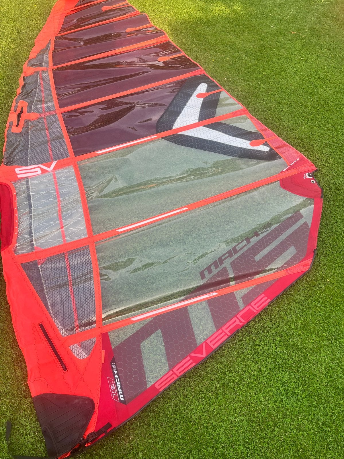 Severne Mach 5 7.0 Race Slalom Zeil, Watersport en Boten, Windsurfen, 6.5 m² tot 8 m², Ophalen of Verzenden, Zo goed als nieuw
