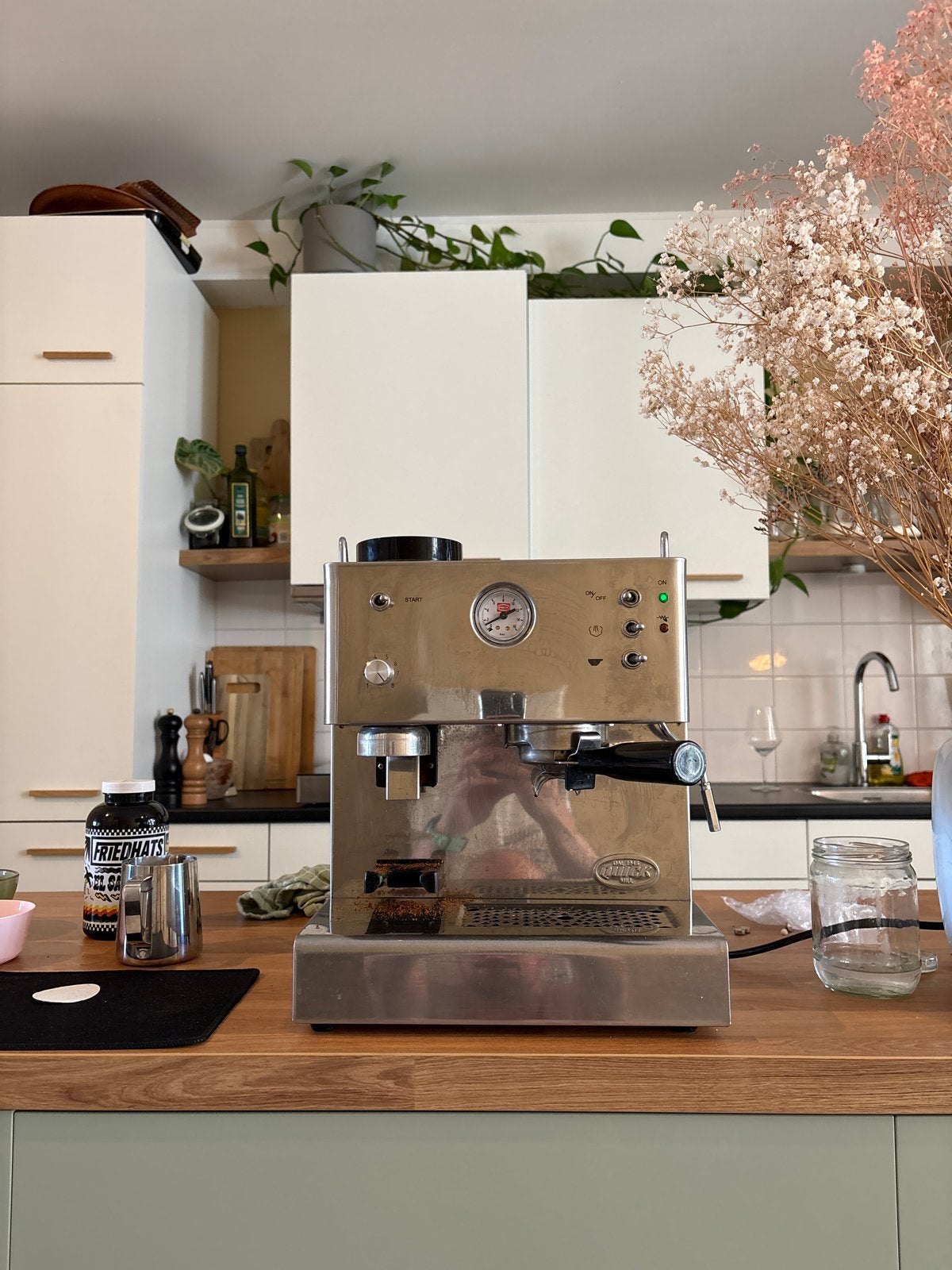 Quickmill 3035, Espresso apparaat, Gemalen koffie, Zo goed als nieuw, 1 kopje