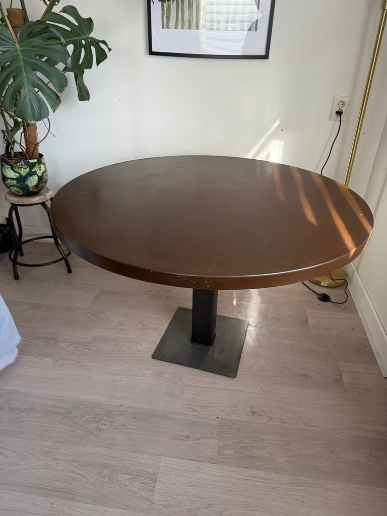 Tafel - Rond, 120cm diameter, zelf andere kleur gegeven, Huis en Inrichting, Tafels | Eettafels, Ophalen, Gebruikt, 100 tot 150 cm