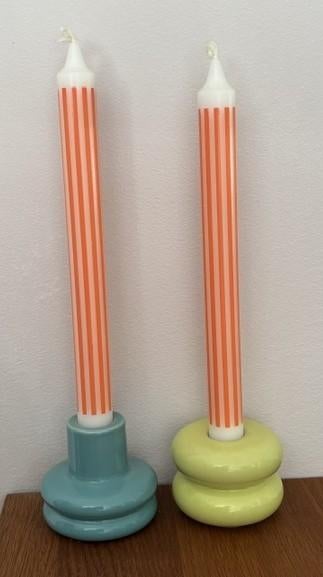 Keramiek design kandelaars met mooie dinerkaarsen - nieuw, Huis en Inrichting, Woonaccessoires | Kandelaars en Kaarsen, Overige materialen