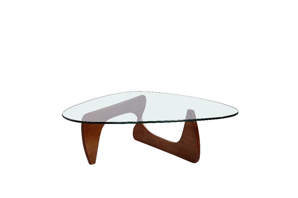 Noguchi Koffietafel Walnoot / Salontafel Isamu - nieuw-, Nieuw, Ophalen of Verzenden, Glas, Rechthoekig
