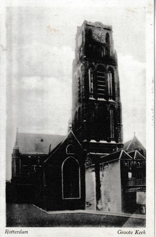 ROTTERDAM - GROOTE KERK, Ophalen of Verzenden, 1940 tot 1960, Ongelopen, Zuid-Holland