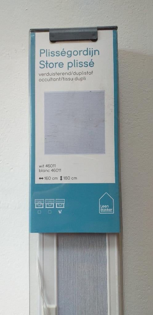Plisségordijn verduisterend wit 160 cm NIEUW, Huis en Inrichting, Stoffering | Gordijnen en Lamellen, Ophalen, Nieuw, Wit