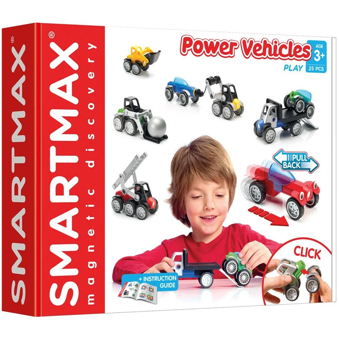 Smartmax Power Vehicles, magnetisch speelgoed auto’s, bouwen, Ophalen, Gebruikt