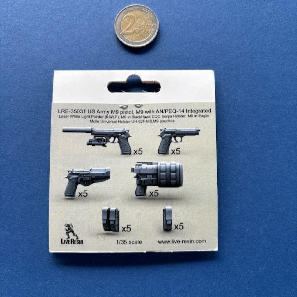 LiveResin	LRE35031	US Army M9 Pistols & Holsters 1/35, Verzenden, Nieuw, 1:35 tot 1:50
